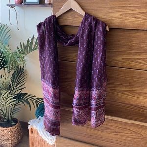 Burgundy patterned scarf